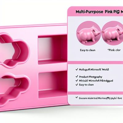 Molde de porco rosa fácil de limpar para rosa multiuso
